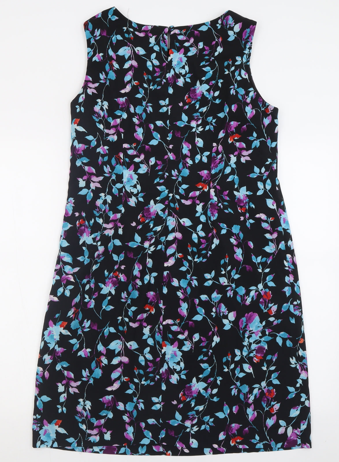 Dunnes Stores Womens Multicoloured Floral Polyester A-Line  Size 14  Boat Neck Zip
