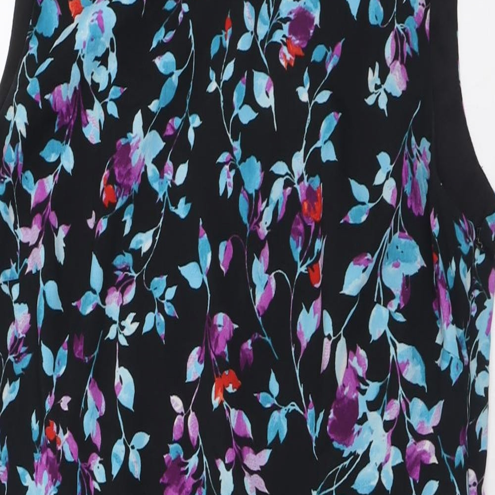 Dunnes Stores Womens Multicoloured Floral Polyester A-Line  Size 14  Boat Neck Zip