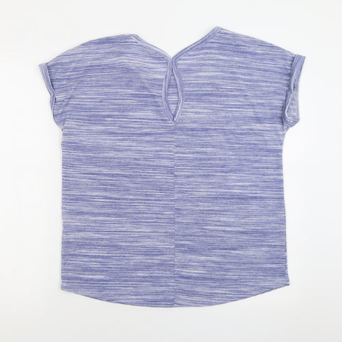 Marks and Spencer Womens Blue  Polyacrylate Fibre Basic T-Shirt Size 14 Crew Neck