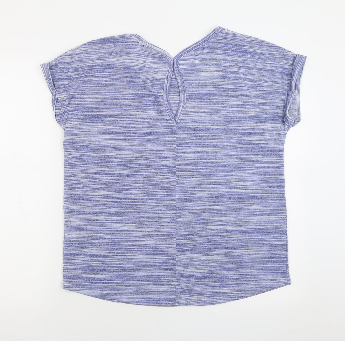 Marks and Spencer Womens Blue  Polyacrylate Fibre Basic T-Shirt Size 14 Crew Neck