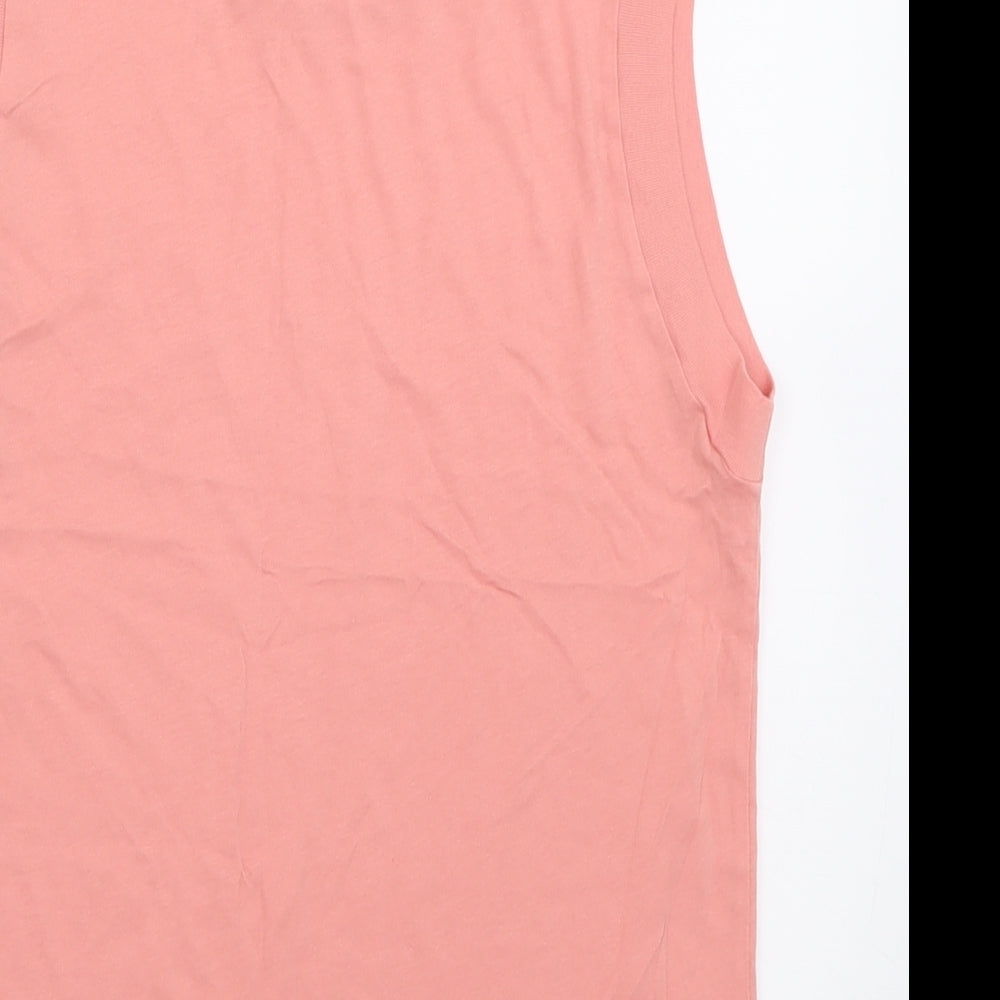 AllSaints Womens Pink  Cotton Basic Tank Size M Crew Neck