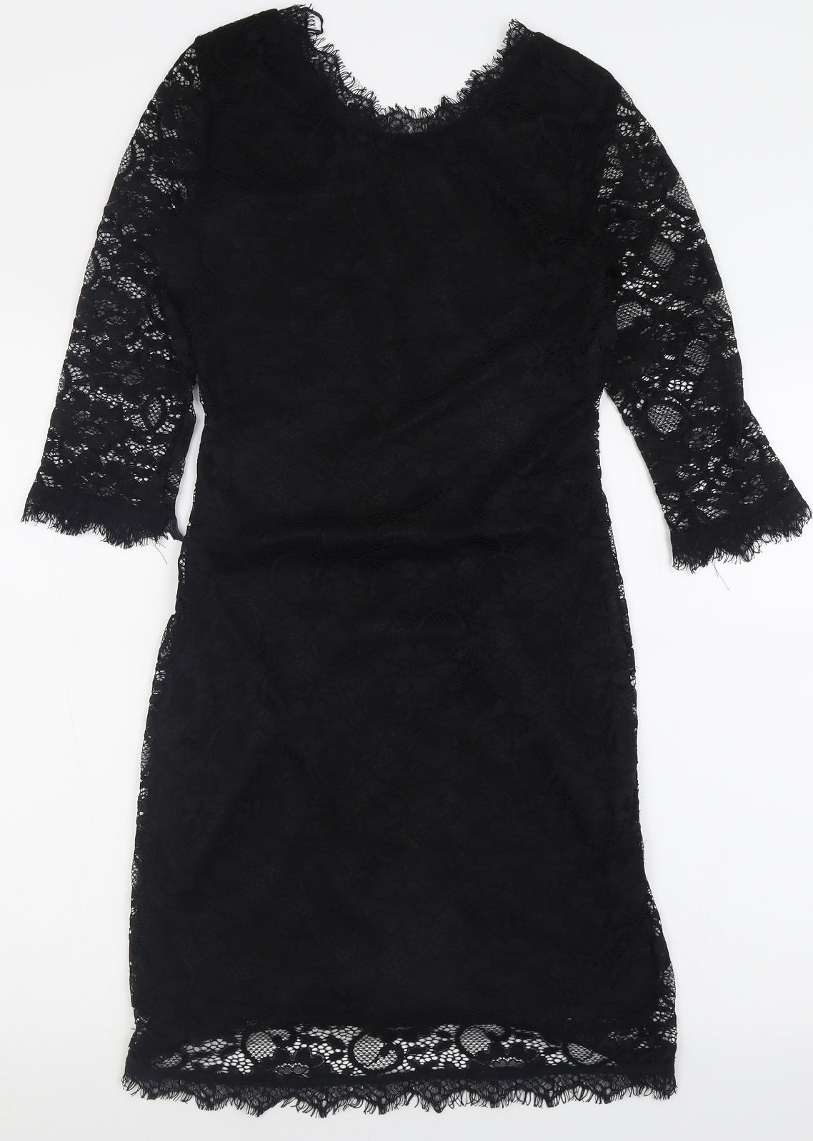Marc Angelo Womens Black  Polyamide Bodycon  Size 12  Crew Neck Zip