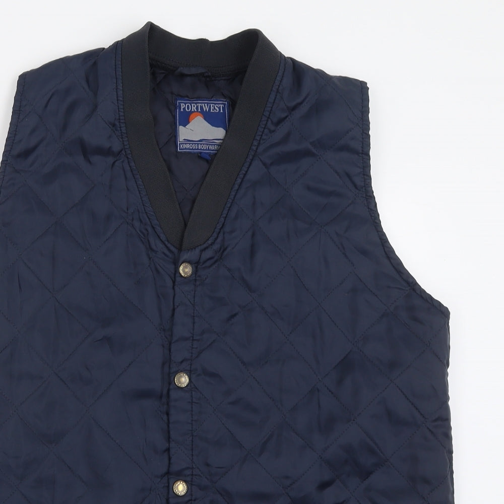 Portwest Mens Blue   Gilet Jacket Size S  Button
