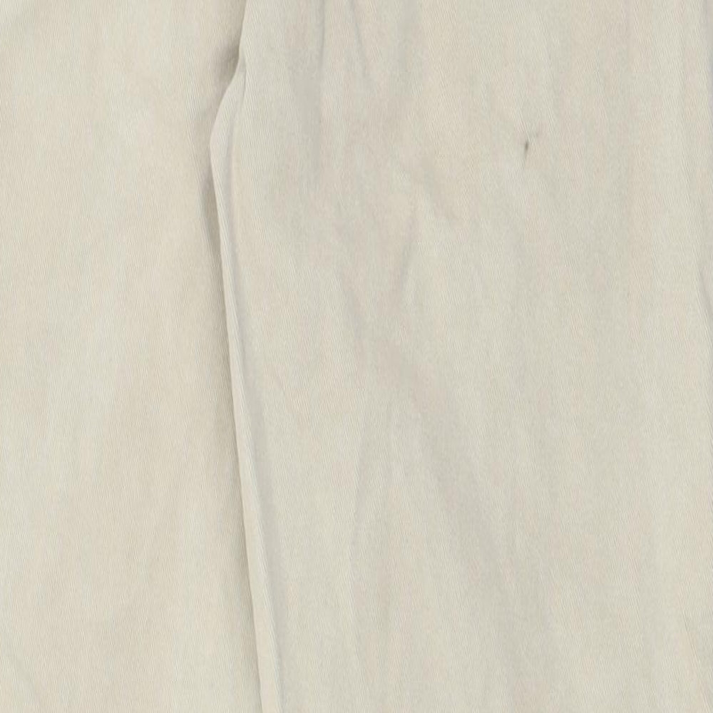 Stradivarius Womens Beige  Cotton Straight Jeans Size 14 L27 in Regular Button