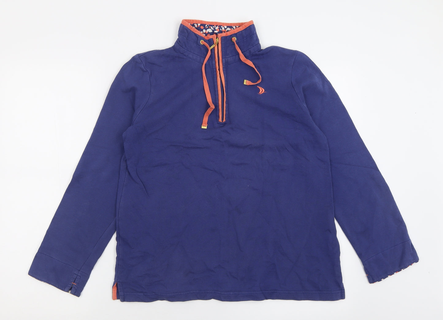 DASH Womens Blue  Cotton Pullover Sweatshirt Size 10  Zip