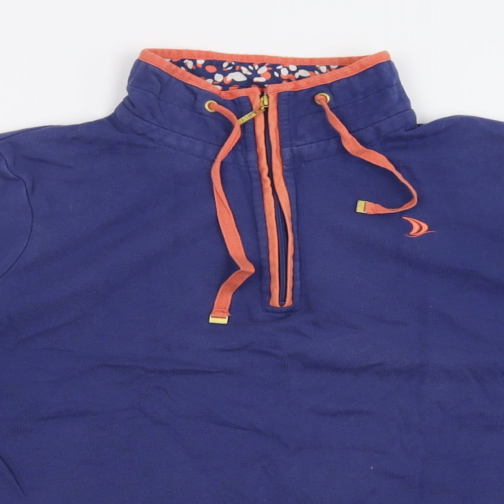 DASH Womens Blue  Cotton Pullover Sweatshirt Size 10  Zip