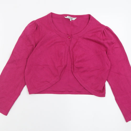 J.Taylor Womens Pink Crew Neck  Cotton Cardigan Jumper Size 10