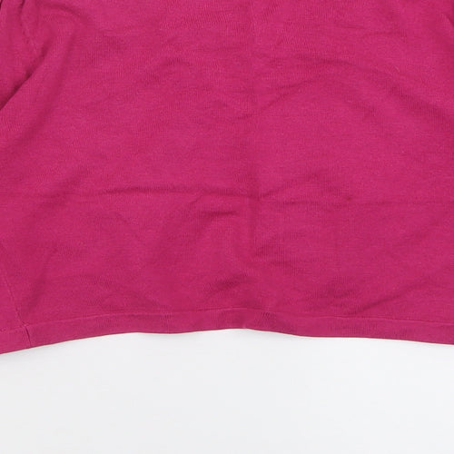 J.Taylor Womens Pink Crew Neck  Cotton Cardigan Jumper Size 10