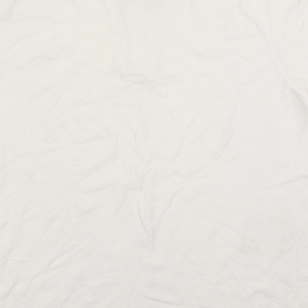 Primark Mens White  Cotton  Polo Size XL Collared Zip