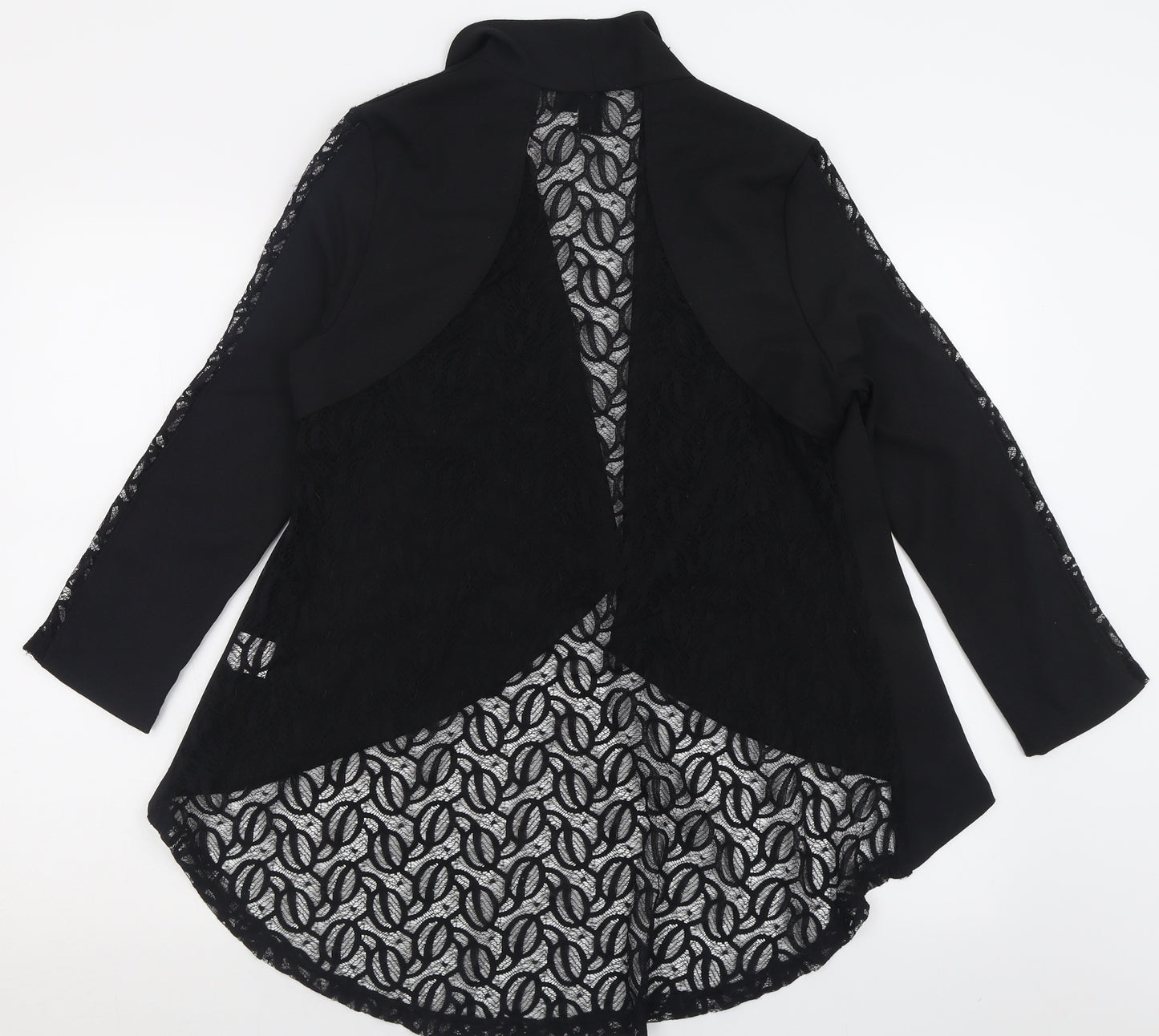 Izabel London Womens Black  Nylon Kimono Blouse Size 10 V-Neck