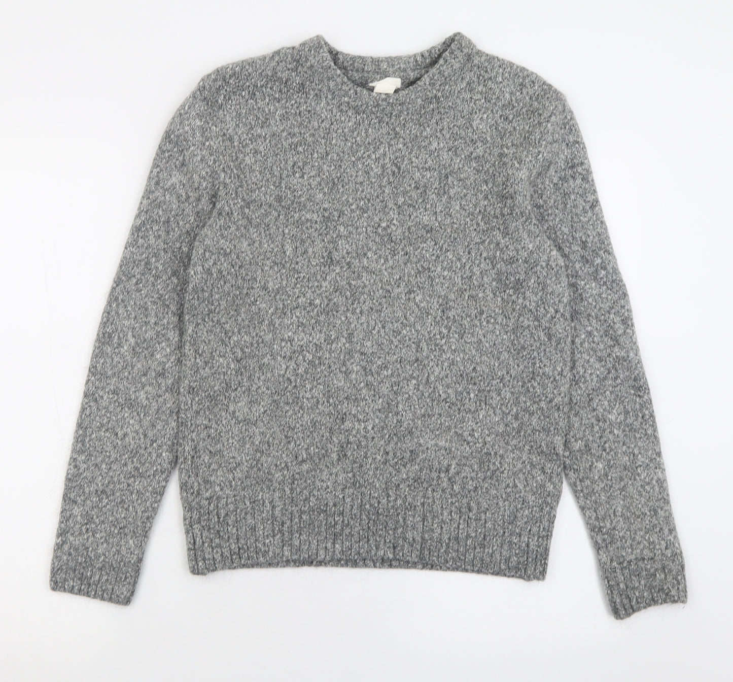 H&M Womens Grey Crew Neck  Cotton Pullover Jumper Size M
