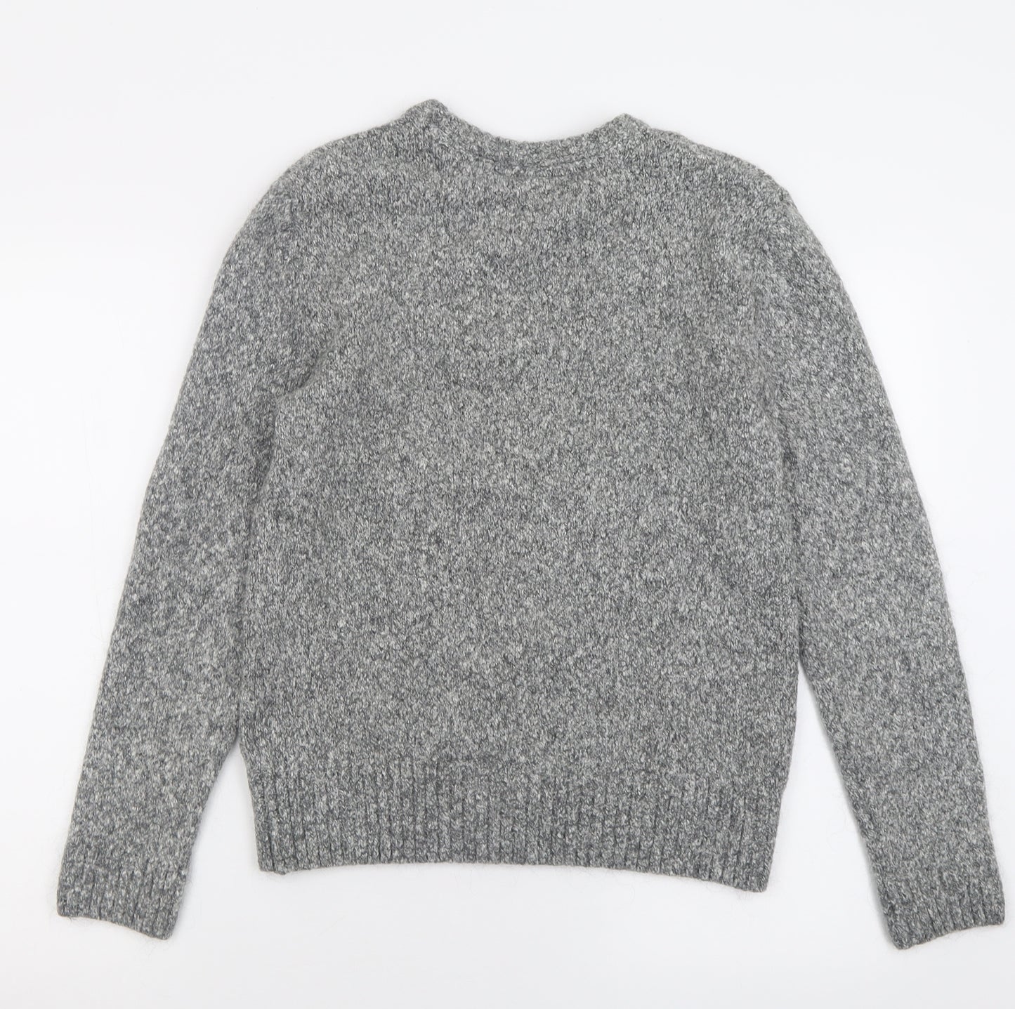 H&M Womens Grey Crew Neck  Cotton Pullover Jumper Size M