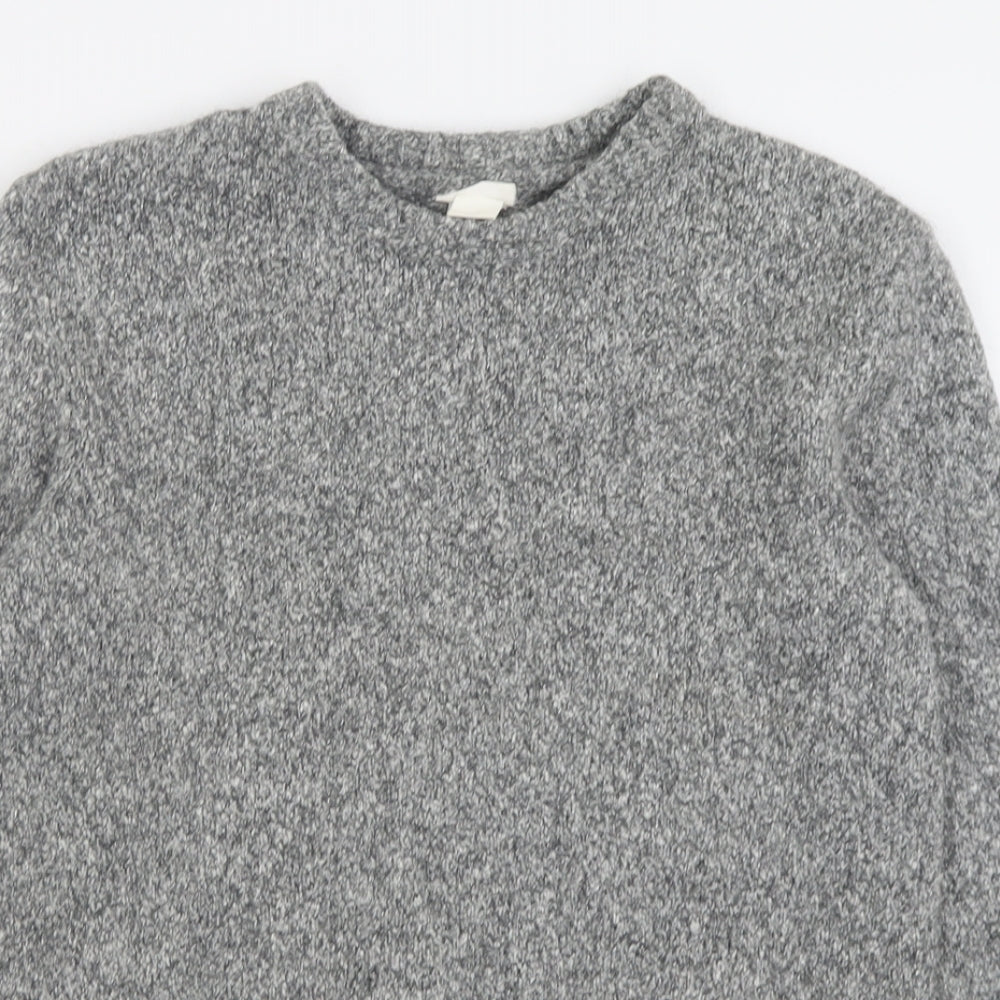 H&M Womens Grey Crew Neck  Cotton Pullover Jumper Size M