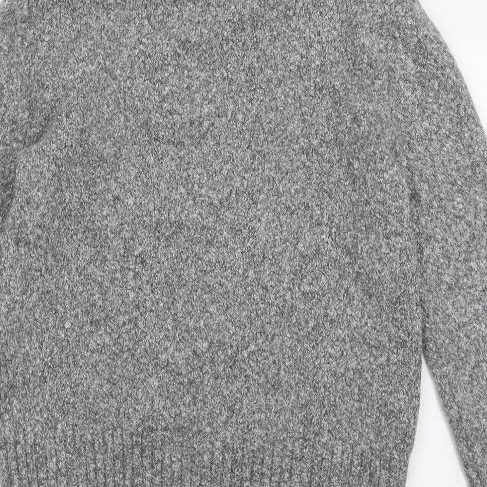 H&M Womens Grey Crew Neck  Cotton Pullover Jumper Size M