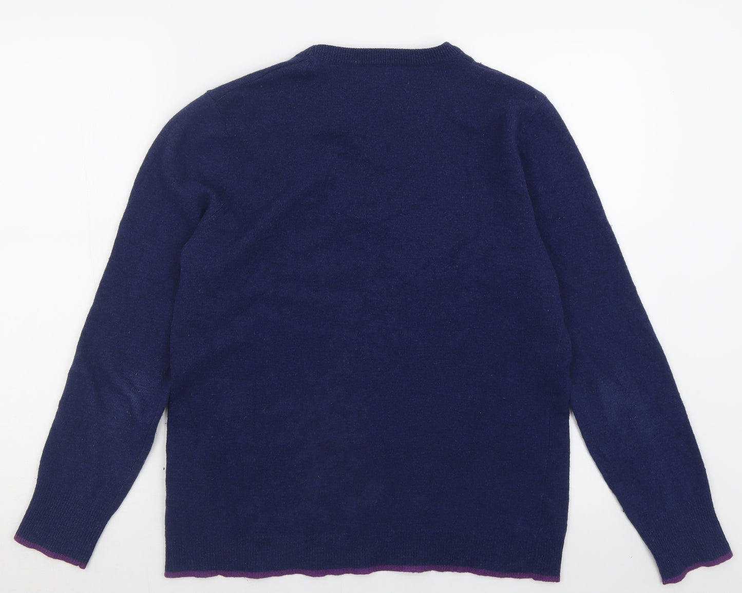 Boxfresh Mens Blue Crew Neck  Wool Pullover Jumper Size L