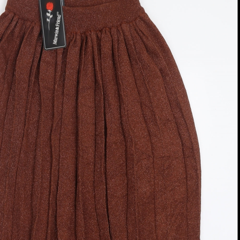marwin&friend Womens Brown  Viscose A-Line Skirt Size M