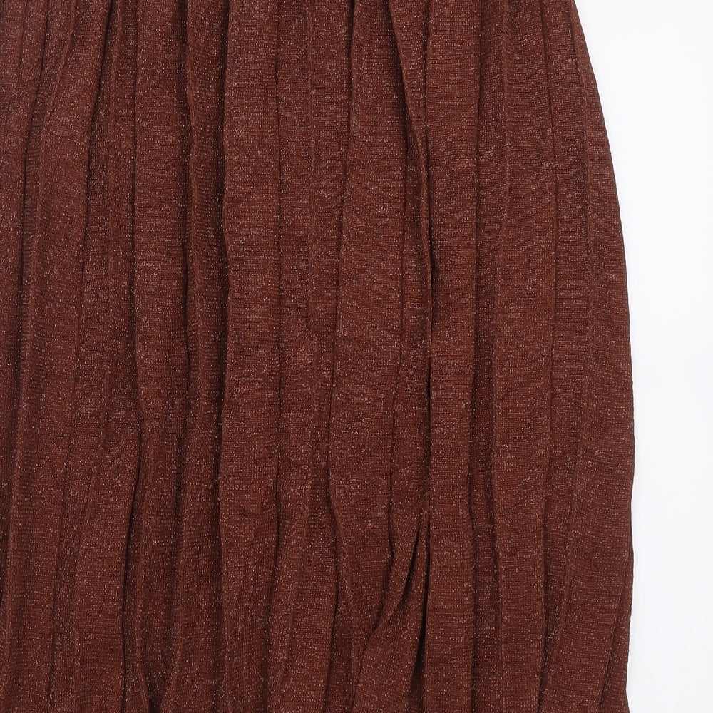 marwin&friend Womens Brown  Viscose A-Line Skirt Size M