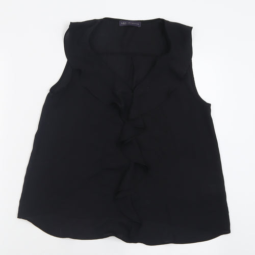 Marks and Spencer Womens Black  Polyester Basic Tank Size 10 V-Neck
