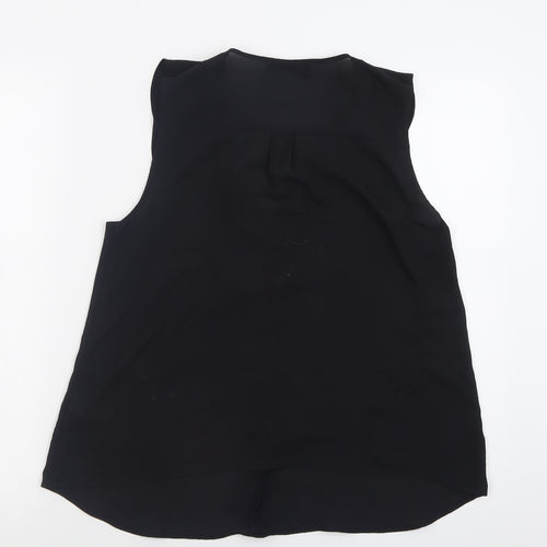 Marks and Spencer Womens Black  Polyester Basic Tank Size 10 V-Neck
