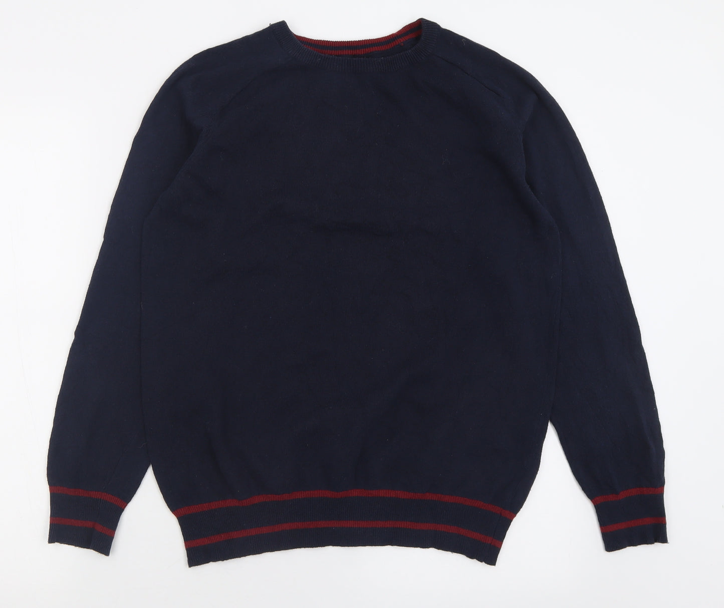threadcare Mens Blue Crew Neck  Polyester Pullover Jumper Size M