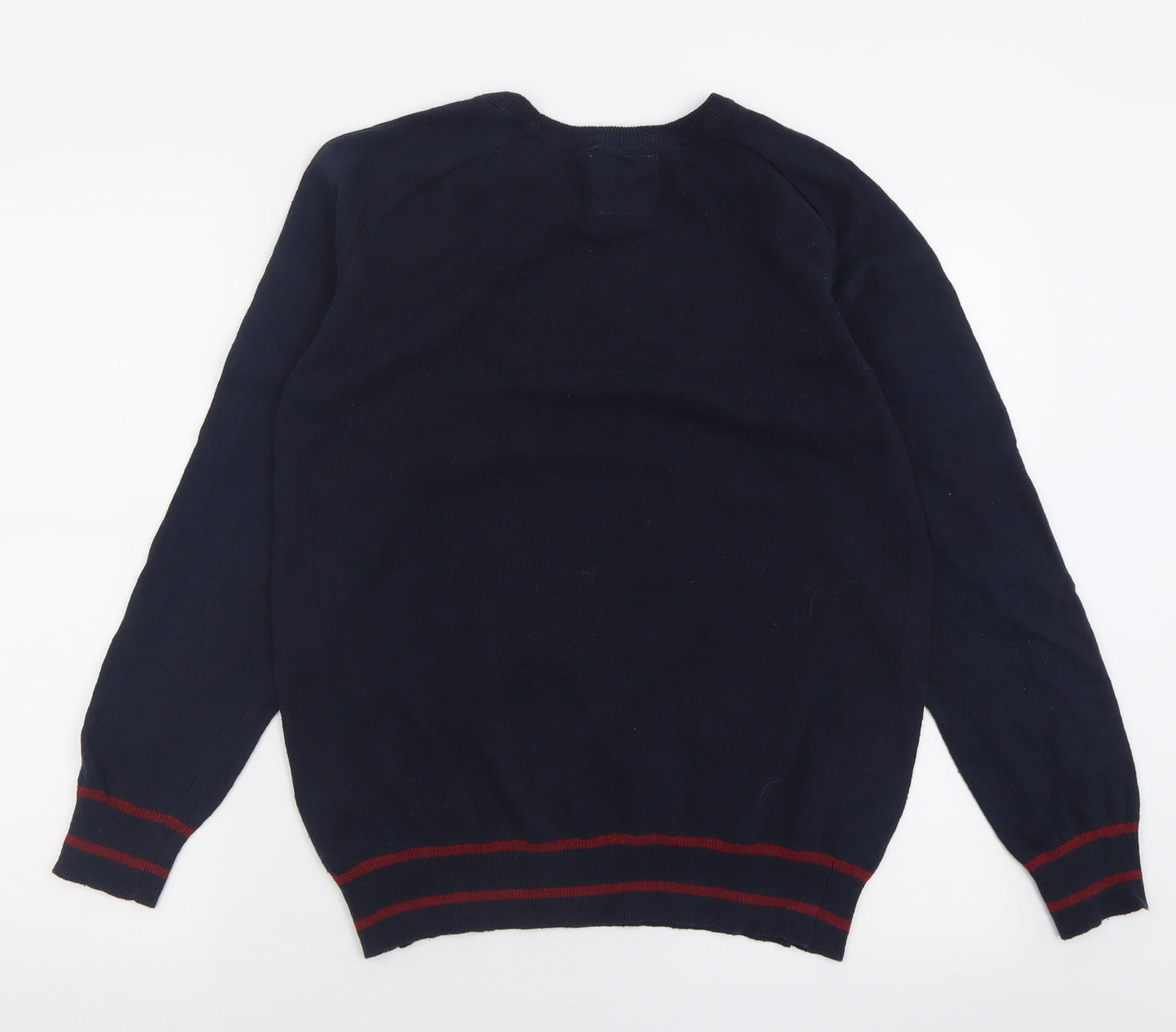 threadcare Mens Blue Crew Neck  Polyester Pullover Jumper Size M