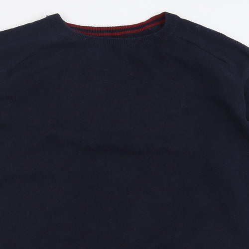 threadcare Mens Blue Crew Neck  Polyester Pullover Jumper Size M