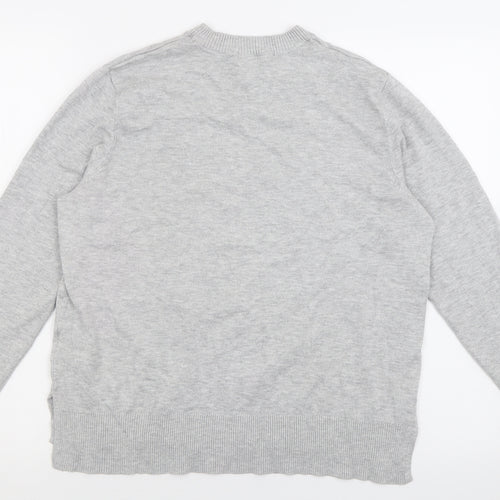 H&M Womens Grey Crew Neck  Viscose Pullover Jumper Size S