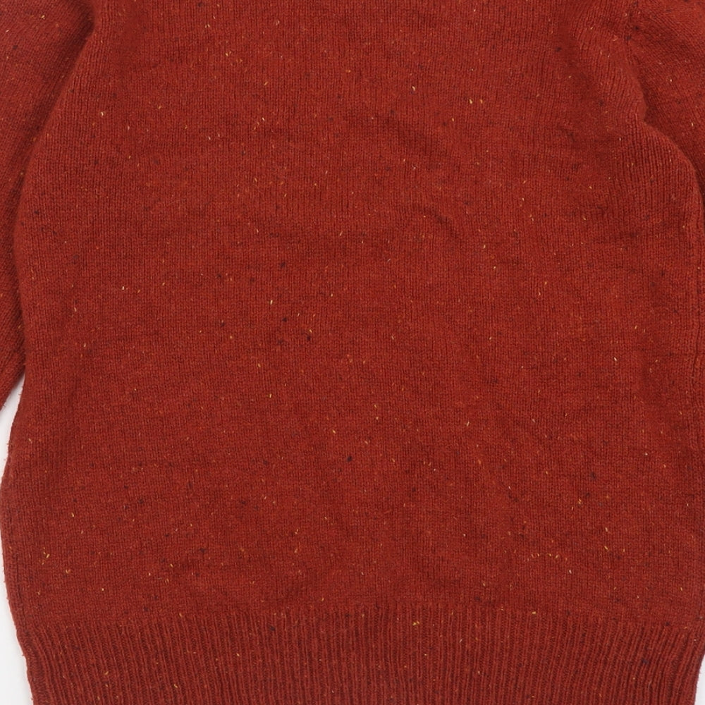 Cedar Wood State Mens Orange Crew Neck  Acrylic Pullover Jumper Size S   - Flecked