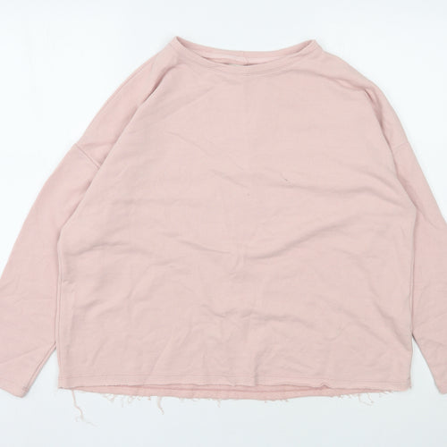 Pull&Bear Womens Pink  Cotton Pullover Sweatshirt Size M  Pullover