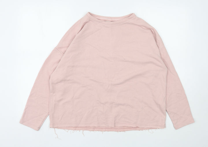 Pull&Bear Womens Pink Cotton Pullover Sweatshirt Size M Pullover