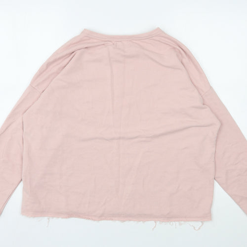 Pull&Bear Womens Pink  Cotton Pullover Sweatshirt Size M  Pullover
