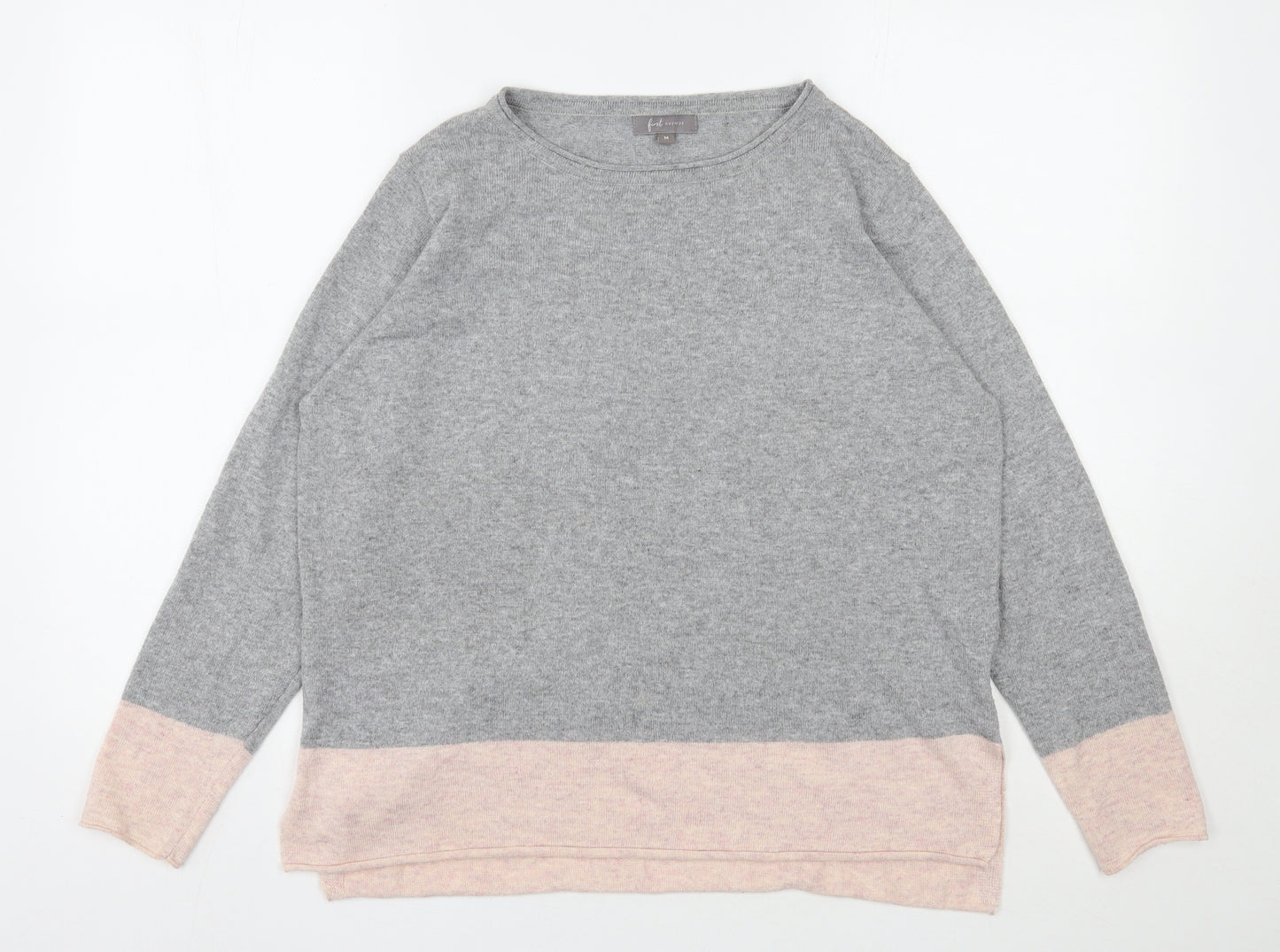 First Avenue Womens Grey Round Neck  Viscose Pullover Jumper Size M