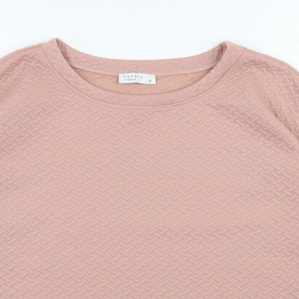 Papaya Womens Pink  Polyester Pullover Sweatshirt Size 16  Pullover