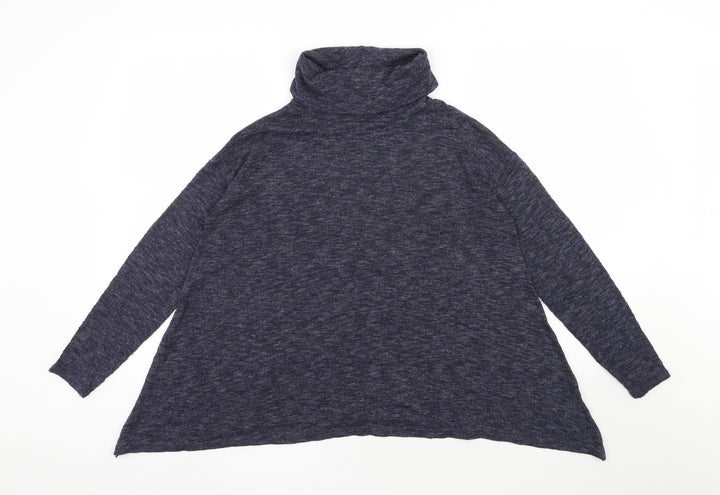 New Look Womens Blue Roll Neck Polyester Pullover Jumper Size 10