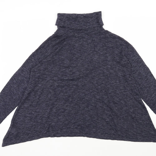 New Look Womens Blue Roll Neck  Polyester Pullover Jumper Size 10