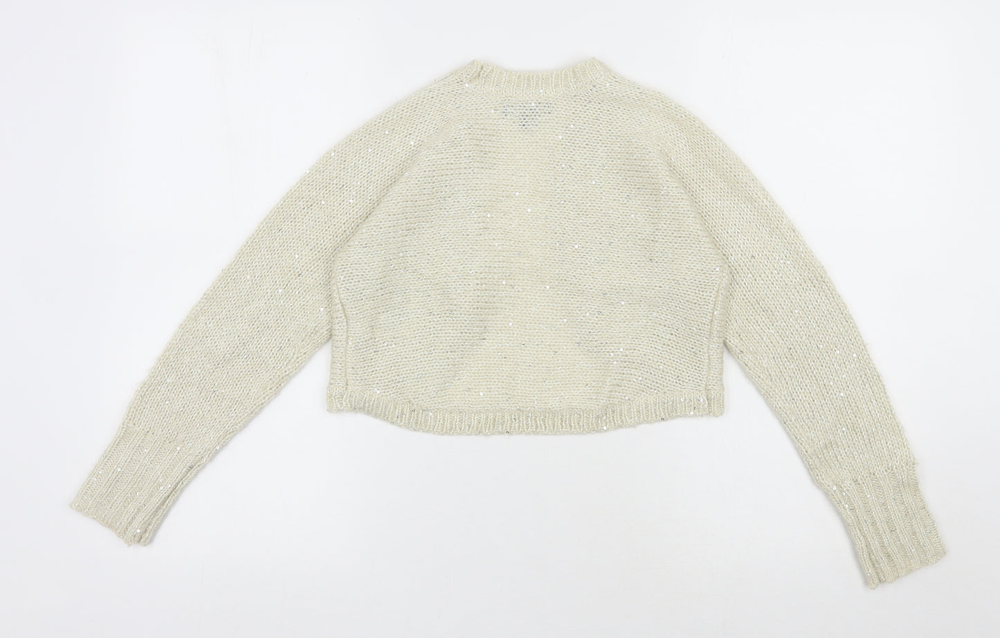 Gap Girls Ivory V-Neck  Acrylic Shrug Jumper Size 10 Years  Pullover