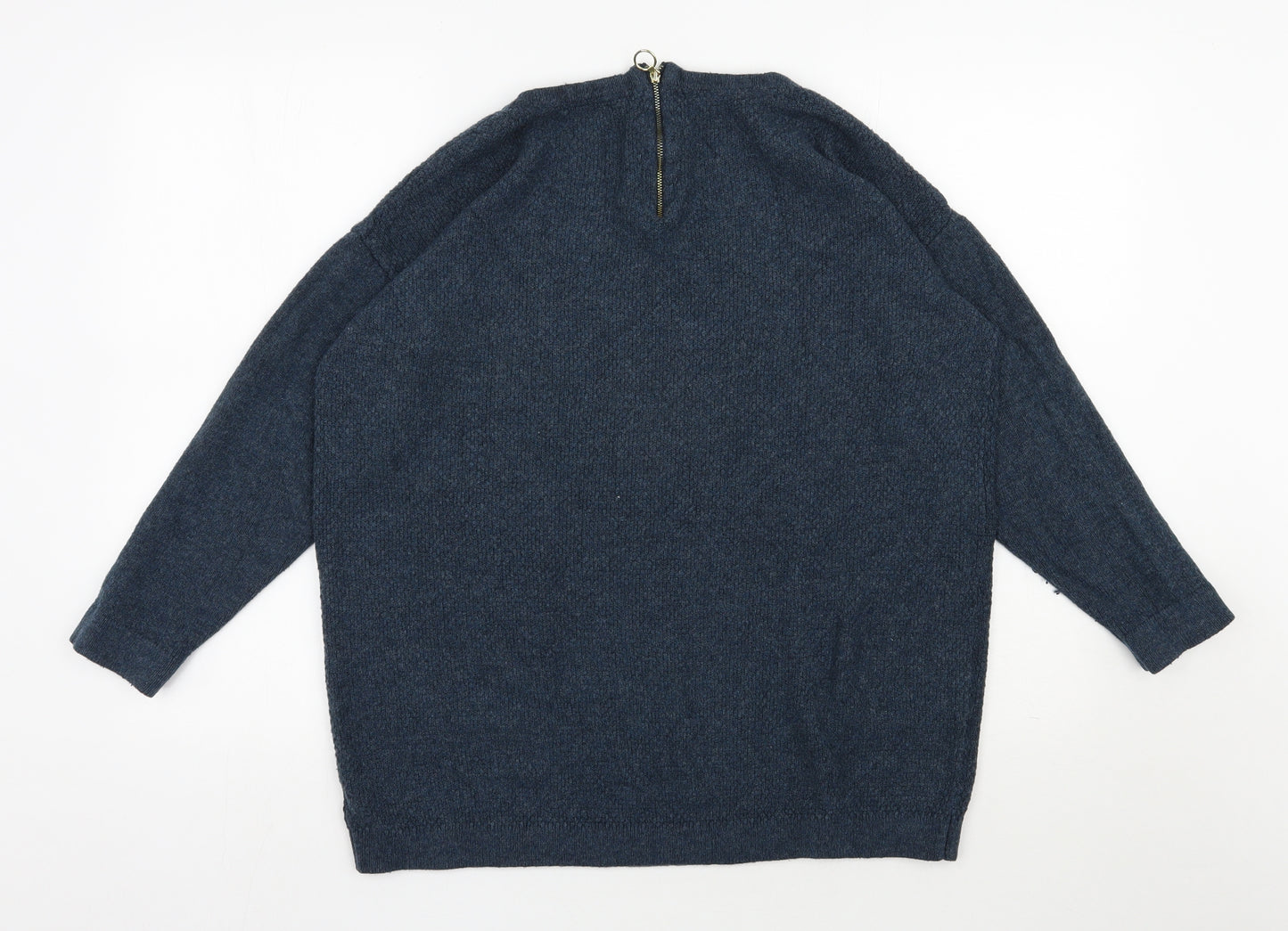 George Womens Blue Scoop Neck  Acrylic Pullover Jumper Size 14