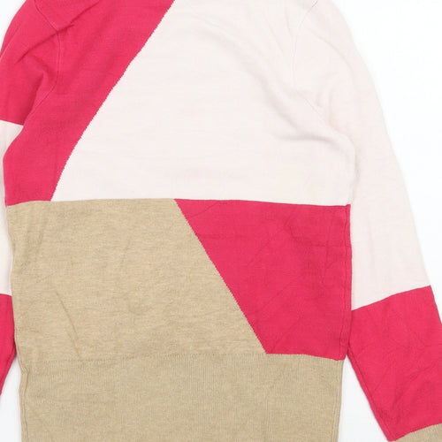Marks and Spencer Womens Pink Mock Neck  Viscose Pullover Jumper Size 8