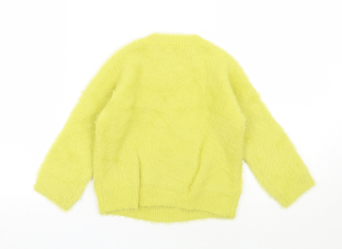 NEXT Girls Yellow Round Neck  Nylon Pullover Jumper Size 3 Years  Pullover