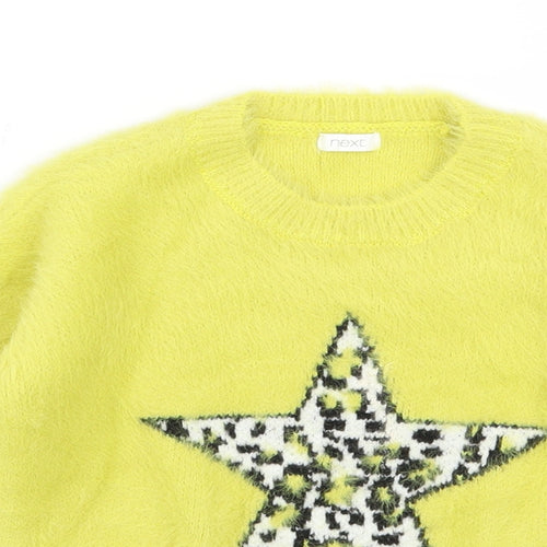 NEXT Girls Yellow Round Neck  Nylon Pullover Jumper Size 3 Years  Pullover