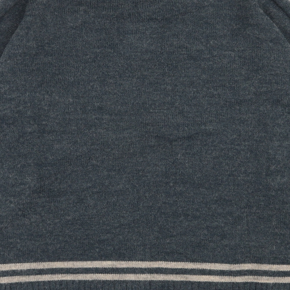 Speedtrap Mens Blue High Neck  Acrylic Pullover Jumper Size L