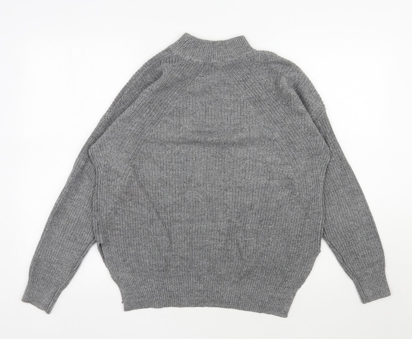 H&M Womens Grey High Neck  Acrylic Pullover Jumper Size S
