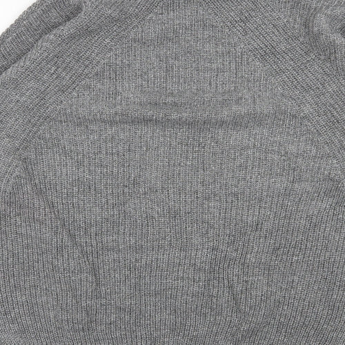 H&M Womens Grey High Neck  Acrylic Pullover Jumper Size S