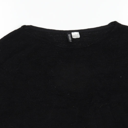 H&M Womens Black Scoop Neck  Acrylic Pullover Jumper Size S