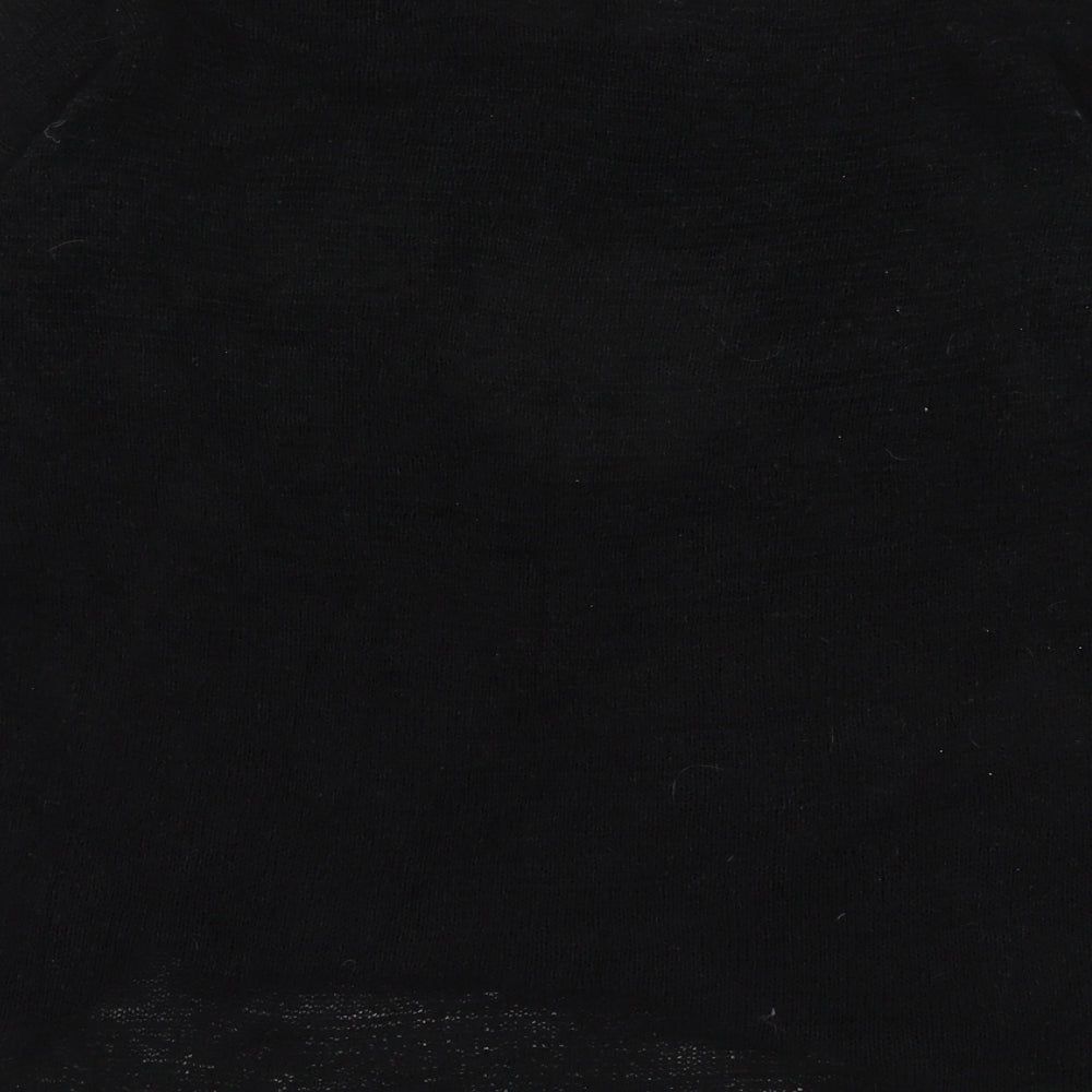 H&M Womens Black Scoop Neck  Acrylic Pullover Jumper Size S