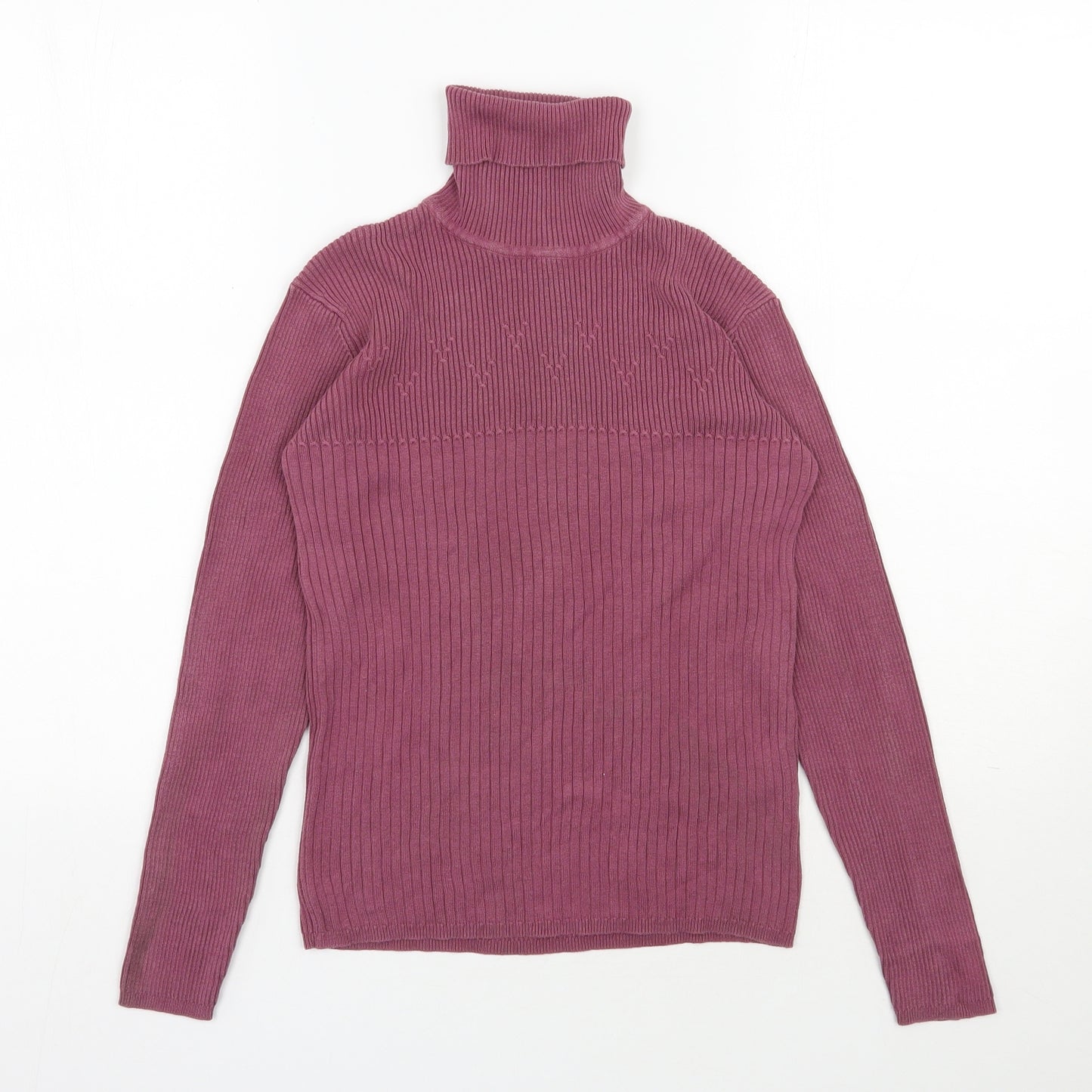 La Boutique  Womens Purple Roll Neck  Silk Henley Jumper Size 10