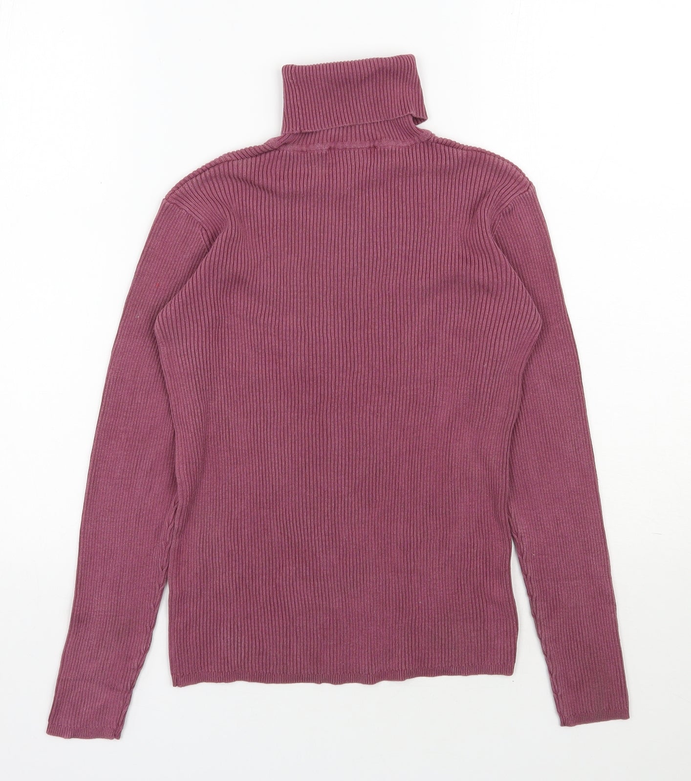 La Boutique  Womens Purple Roll Neck  Silk Henley Jumper Size 10