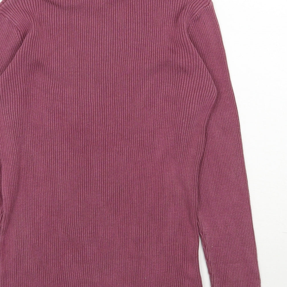 La Boutique  Womens Purple Roll Neck  Silk Henley Jumper Size 10