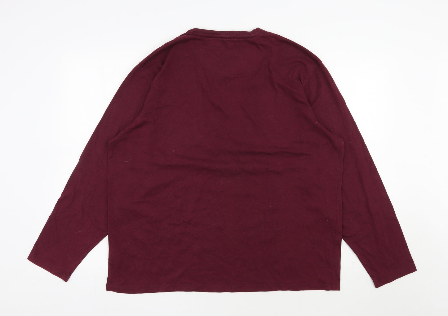 Marks and Spencer Mens Red  Cotton  T-Shirt Size L V-Neck
