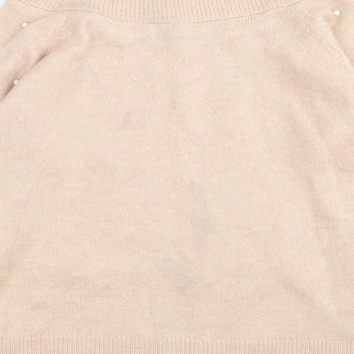NEXT Womens Pink Boat Neck  Acrylic Pullover Jumper Size 10